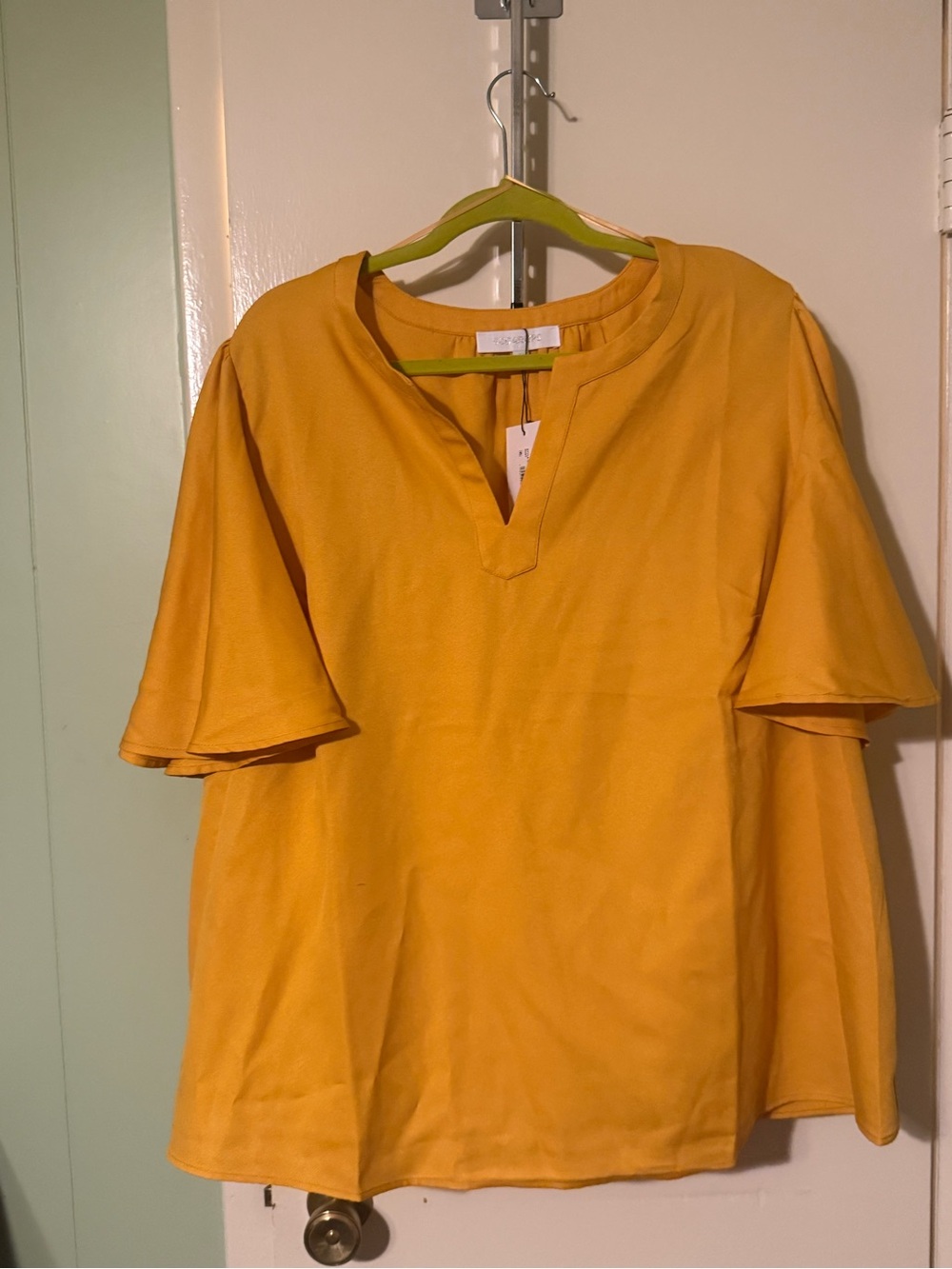 Sugarlips Mustard Short-Sleeve V-Notch Tee NWT